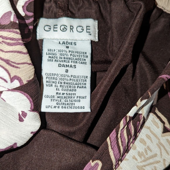 💜Vintage 90's EVC! Purple Floral Flowy Midi Skirt- George - Picture 5 of 7